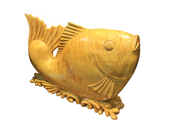 金絲楠木工藝品-鯉魚跳龍門